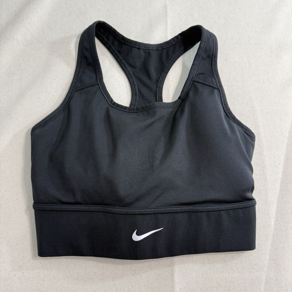 Nike Bra Womens Medium Black Unlined Racerback Sport Bra Gym Active Wear